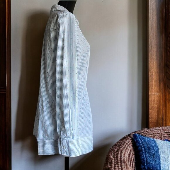 BROOKS BROTHERS ( 12 ) RED FLEECE Pin Stripe Embroidered Button Up - Picture 3 of 9